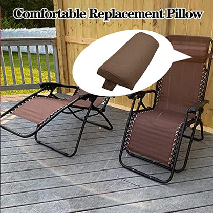 Ostlttyn Zero Gravity Chair Replacement Pillow Headrest with Elastic Band, Universal Soft Removable Padded Cushion Head Pillow for Zero Gravity Lounge Chair, Folding Patio Lawn Recliner Chair, Brown - color: Brown, size: 1 Pack
