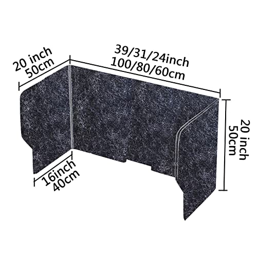 Acoustic Privacy Panels 2 PCS - Freestanding Desk Dividers for Noise Reduction & Visual Distraction Control Foldable Soundproof Cubicle Partition Home Office Use - color: Grays-b, size: 24in/60cm