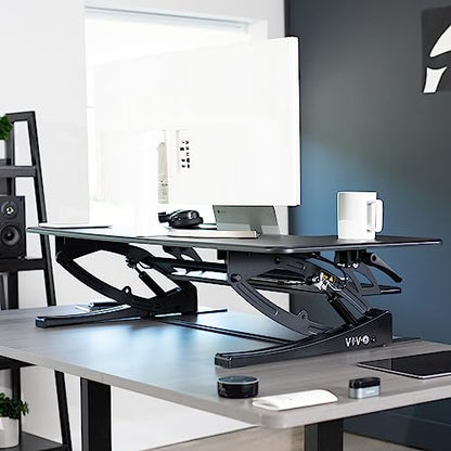 VIVO Black 48 in Standing Desk Converter, DESK-V048V - color: Black, size: 48"