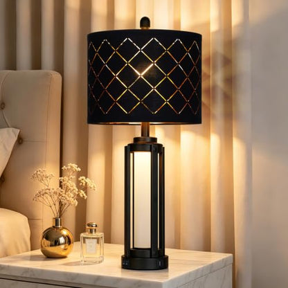 Lolikit 28" Tall Modern Table Lamps Set of 2 for Living Room Bedroom - color: Black - 28"H