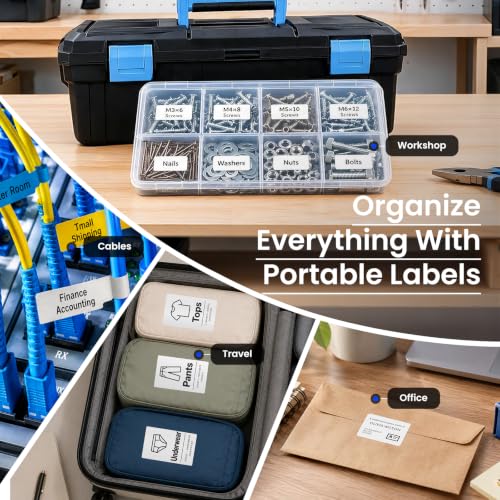CLABEL 221B 2" Bluetooth Thermal Label Printer with 3 Label Rolls, Black - color: Black