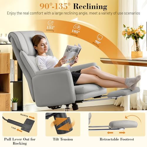 FelixKing Office Chair, Flip Armrests for Pets Criss Cross Legged,Gray - color: Grey