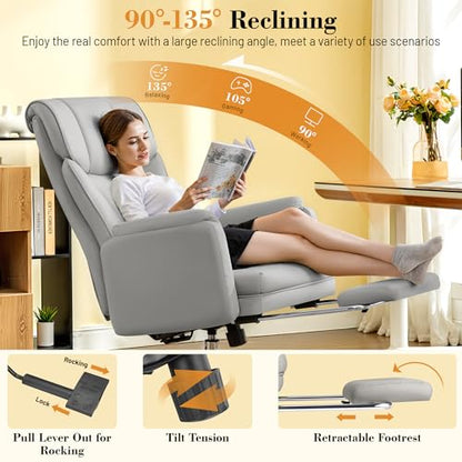 FelixKing Office Chair, Flip Armrests for Pets Criss Cross Legged,Gray - color: Grey