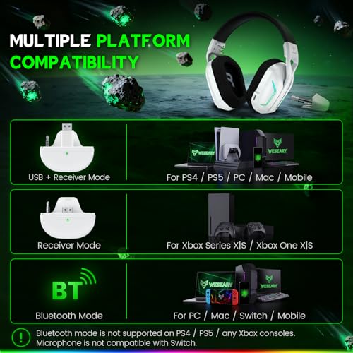 WESEARY Wireless Gaming Headset for Xbox Series X|S, Flux White - color: Flux White