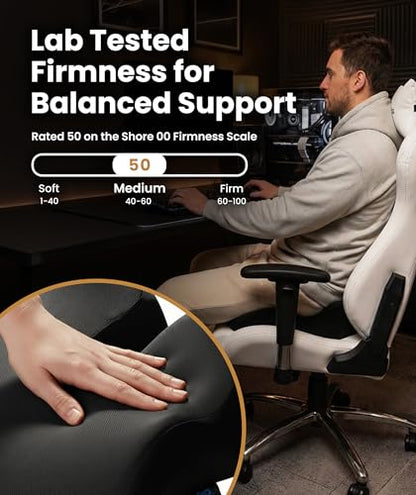 Elevate Series by Everlasting Comfort Doctor Recommended Memory Foam Seat Cushion for Office Chairs & Car - Ergonomic Desk Accessories - Cushions for Tailbone Pain Relief (Charcoal Black, Large) - size: Standard