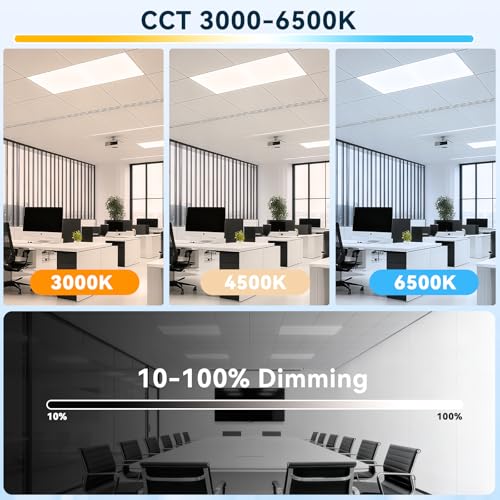 AIKVSXER 2x4 LED Flat Panel Light with App & Wireless Switch Control 6Pack