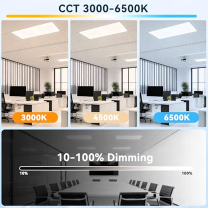 AIKVSXER 2x4 LED Flat Panel Light with App & Wireless Switch Control 6Pack
