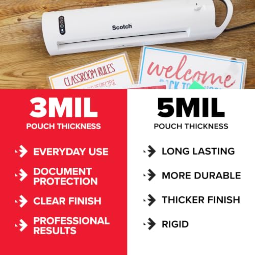 Scotch Thermal Pouches, 8.9 in x 14.4 in (228 mm x 367 mm) | Ultra Clear Laminating Pouches for Legal Documents, Agreements, Notices, Manuals, Photo Safe for Home, Office and Classroom