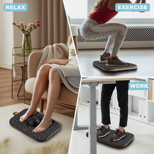 2-In-1 Standing Desk Balance Board & Foot Mat, Black