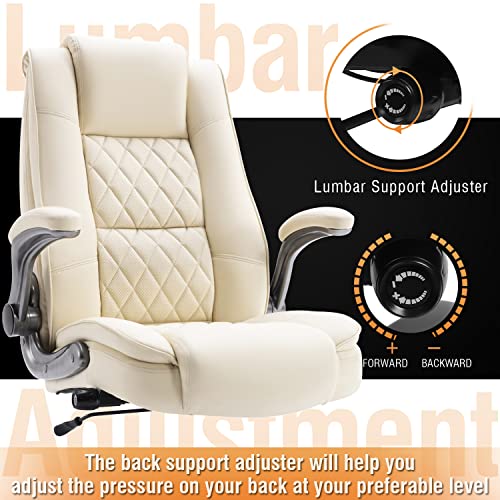 High Back Office Chair, Ergonomic Executive Computer Desk Chair - color: Beige