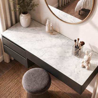 LovePads Marble-Look Table Protector, 24x72 in Nightstand Table Cover - size: 24" x 72" (Rectangular)