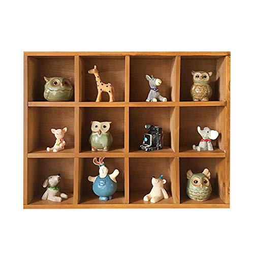 Primo Supply 12-Slot Wood Display Cabinet 12 x 15.5 Square Cubby Shelf Organizer - Tabletop or Wall Shelf - Farmhouse Decor Organizers and Storage - Rustic Wall Decor - Cube Storage & Display Cabinet - size: 12 Slot