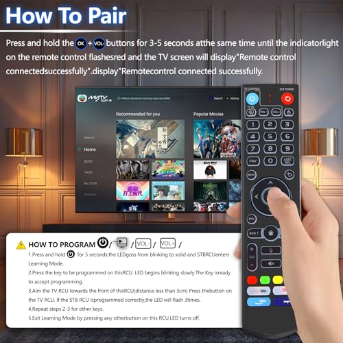 New Backlight V5 Pro Voice Remote Control, Compatible with vSeeBox V1/V2,V5/V1/V2/V3 Pro,V3 Plus,V1 Max,Elite,Max Intelligent Bluetooth Voice Remote Control - color: Backlight