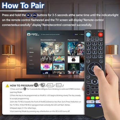 New Backlight V5 Pro Voice Remote Control, Compatible with vSeeBox V1/V2,V5/V1/V2/V3 Pro,V3 Plus,V1 Max,Elite,Max Intelligent Bluetooth Voice Remote Control - color: Backlight