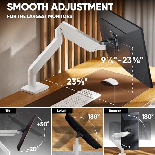 ONKRON Desk Monitor Mount 13-55", 55.1 lbs, max VESA 100x100, Black-White