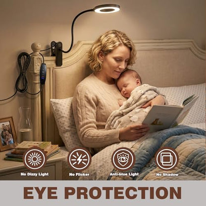 LED Desk Lamp with Clamp, Clip on Book Light for Reading