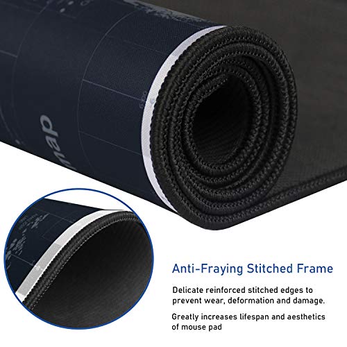 Gaming Mouse Pad, Non-Slip Spill-Resistant Large Extended Desk Mouse Pad - color: Map, size: 31.5L x 15.7W inches
