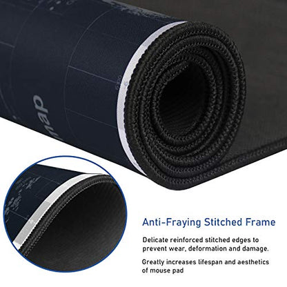 Gaming Mouse Pad, Non-Slip Spill-Resistant Large Extended Desk Mouse Pad - color: Map, size: 31.5L x 15.7W inches