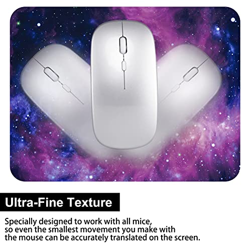 Audimi Small Mouse Pad 6 x 8 Inch, Mini Mouse Pad Thick for Laptop Wireless Mouse Home Office Travel, Portable & Washable (Purple Galaxy) - color: purple galaxy
