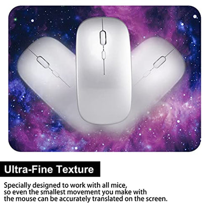 Audimi Small Mouse Pad 6 x 8 Inch, Mini Mouse Pad Thick for Laptop Wireless Mouse Home Office Travel, Portable & Washable (Purple Galaxy) - color: purple galaxy