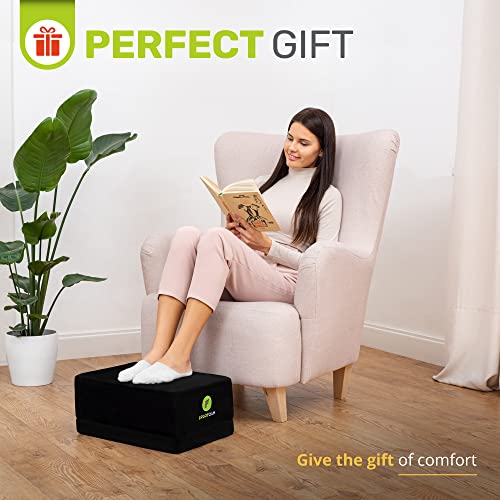 ErgoFoam XL Foot Rest for Under Desk at Work for Stools & High Chairs Chiropractor-Endorsed 2in1 Adjustable Under Desk Footrest Ergonomic High-Density Compression-Resistant Foam Nonslip Foot Rest - size: Extra Large