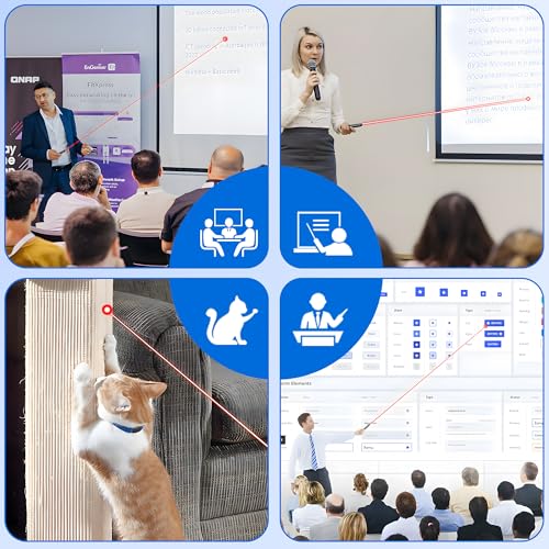 Presentation Clicker for PowerPoint with Red Laser Pointer and Timer, Wireless Clicker for Laptop Presentations Remote, Power Point Remote Clicker for Computer/Mac/PPT/Google Slide Advancer - size: Red-Timer-Battery Display