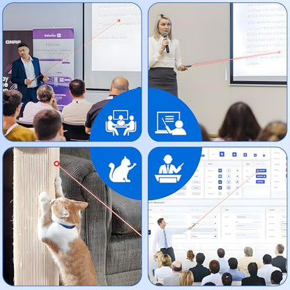 Presentation Clicker for PowerPoint with Red Laser Pointer and Timer, Wireless Clicker for Laptop Presentations Remote, Power Point Remote Clicker for Computer/Mac/PPT/Google Slide Advancer - size: Red-Timer-Battery Display