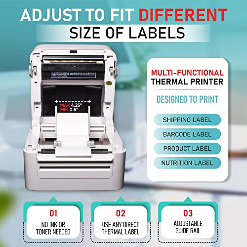 Arkscan 2054K-AP Auto Peel Shipping Label Printer, Separate Label from Backsheet Automatically, Print on Windows Mac Chromebook on USB, Wireless When Connect to Bluetooth-Enabled Windows iOS Android