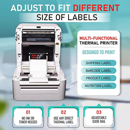 Arkscan 2054K-AP Auto Peel Shipping Label Printer, Separate Label from Backsheet Automatically, Print on Windows Mac Chromebook on USB, Wireless When Connect to Bluetooth-Enabled Windows iOS Android