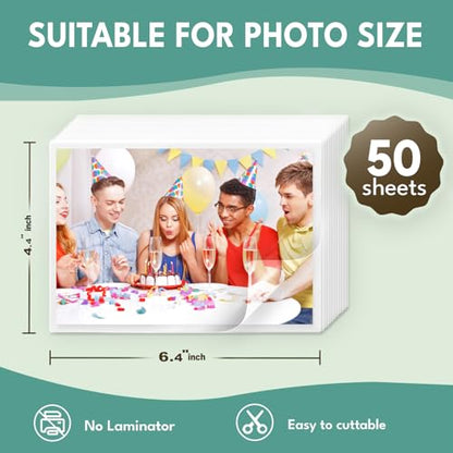 50 Pack Self-Sealing Laminating Pouches 4x6 Inch,10 Mil Self Adhesive Lamination Pouches,Waterproof Photo No Heat Laminating Sheets No Laminator Machine Need - size: 4.4x6.4"_10Mil, style: 50PCS
