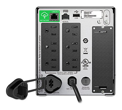 APC 750VA Smart UPS with SmartConnect, SMT750C Sinewave UPS Battery Backup, AVR, 120V, Line Interactive Uninterruptible Power Supply - size: 750VA, style: Tower