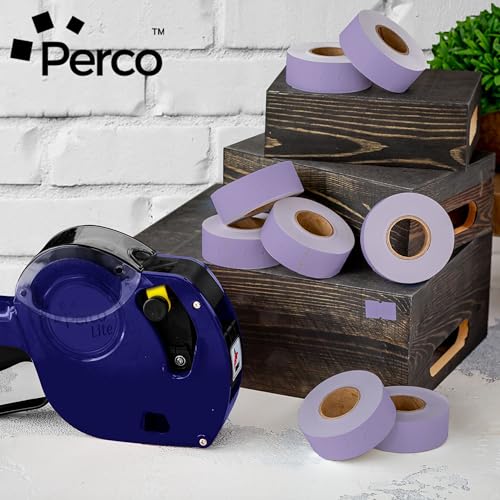 Perco 1 Line Lavender Labels - 8,000 Blank Price and Date Gun Labels for Perco Lite, X, Plus and Pro 1 Line Price and Date Guns- 8 Rolls, 1 Sleeve - Made in USA - color: Lavender, size: 1 Sleeve