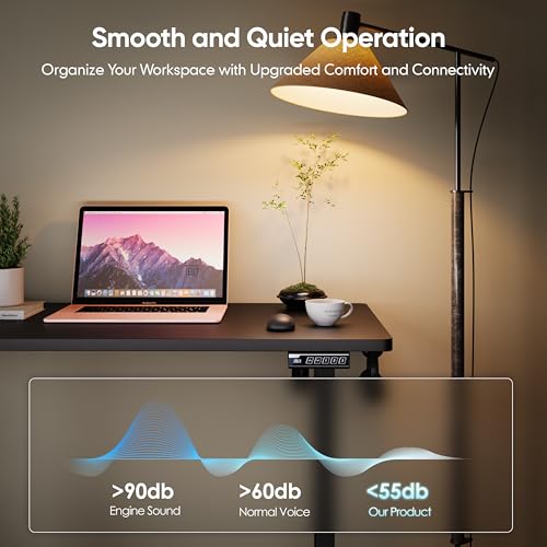 Monomi 48" x24“ Electric Height Adjustable Standing Desk,Black | Ergonomic Home Office Computer Gaming Desks with Memory Presets,Stable Steel Frame,176 lbs Capacity,Easy Assembly - color: Black, size: 48x24