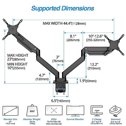AVLT Dual Monitor Arm and Reinforcement Plate