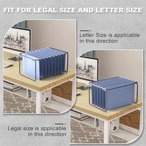 2 Sets Upgraded Adjustable Hanging File Folder Frame,Legal/Letter Size,Length Adjusted 16 to 25 inches,Heavy Duty Steel File Drawer/Cabinet Organizer Insert, Hanging Folder Holder,12.598" W X 9.45" H - size: 2Packs