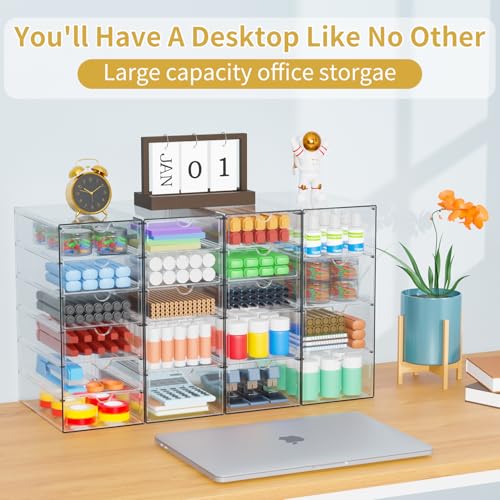 20 Drawers Acrylic Makeup Organizer, stackable Acrylic Storage Drawer