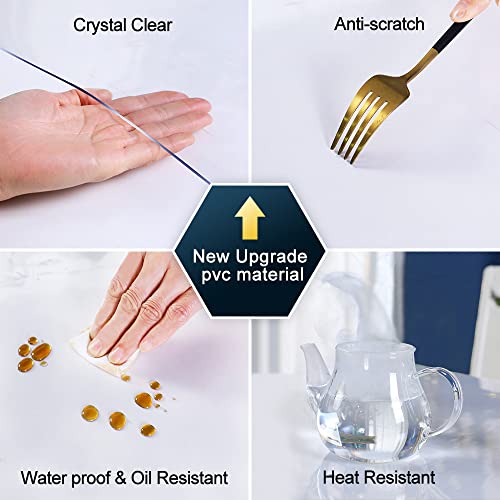 Plastic Clear Chair Mat 30x60 Crystal Clear Plastic Dining Table Cover Protector Office Desk Pad Mat Rectangle Vinyl Table Cover 5 Foot Table PVC Desk Writing Mat Wood Side End Coffee Kitchen Table - color: Clear, size: 30" x 60"