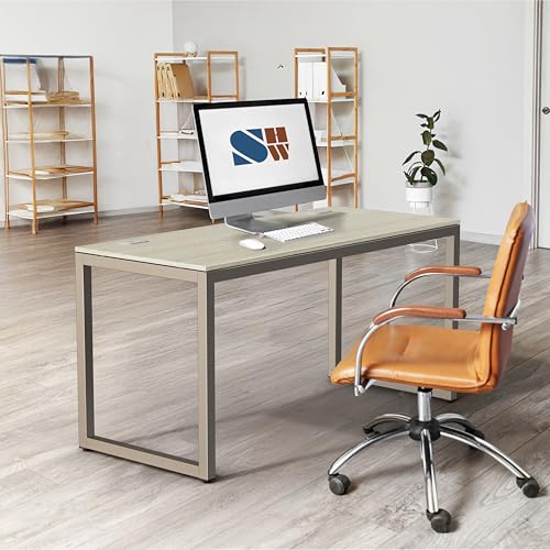 SHW 55-Inch Commercial-Grade Office Computer Desk, Maple - color: Maple, size: 55-Inch