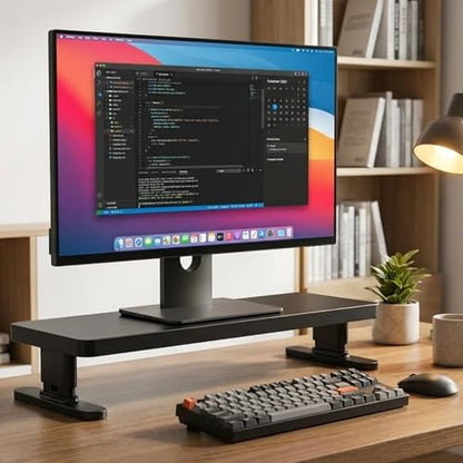 Adjustable Monitor Stand with 4 height options, Desk Shelf for Top of Desk Adjustable - color: Black