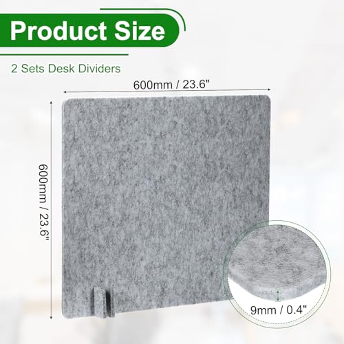 PATIKIL Desk Divider, 2 Set 24 x 24 Inch Acoustic Freestanding Desk Divider Desk Privacy Panel with 8 Pcs Support Feet for Library Office Workstation, Grey - color: Gray, size: 24 x 24 Inch
