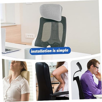 Chair Head Pillow White Headrest Pillow for Office Chair Ergonomic Design Easy to Install Adjustable Height - color: White