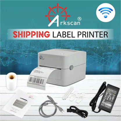 Arkscan 2054K-BP Shipping Label Printer Support Bluetooth-Enabled Computer Device Over Wireless or USB Connection, Works w/iOS Android Windows macOS ChromeOS for 4x6 Direct Thermal Label, NOT WiFi