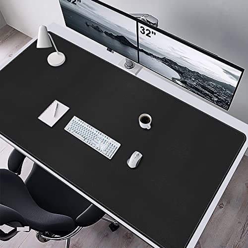 CENNBIE Leather Desk Mat, 63" x 31.4", Large Desk Pad Protector Black - color: Black, size: 31.4" x 63"