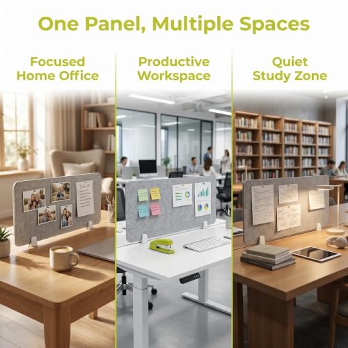 Desk Divider Acoustic Privacy Panel,Freestanding Noise Reducing Cubicle Desk Partition- Rounded Corners for Home Office, Classroom, Study Carrel & Open Office(Gray,30x40cm/11.8x15.7in) - color: Grey, size: 30x40cm/11.8x15.7in