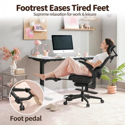 MUSSO E80 Muse Petite Ergonomic Office Chair for Women & Small Frames Black - color: Black