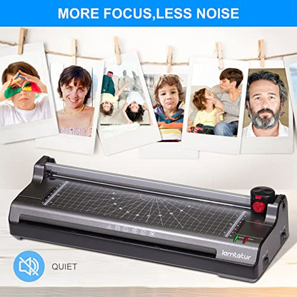 Lamtetur A3 Thermal Laminator Machine with 70 Letter Size Laminating Sheets | 11X17 Laminating Machine For Office Home School Teacher,13 inch Hot&Cold Lamination 3-5Mil With Paper Cutter,Corner Rounder