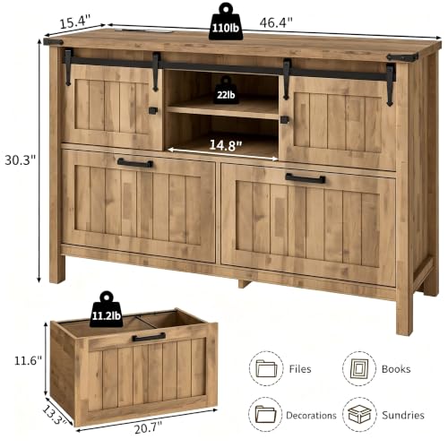 Farmhouse File Cabinet with Built-in Outlets, Rustic Brown | Filling Cabinet Printer Stand with 2 Large Drawers for Legal/ A4 /Letter Size, Home Office, Living Room, Entry Cabinet - color: Nature
