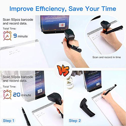 Eyoyo Mini Wearable 2D 1D QR Bluetooth Finger Ring Barcode Scanner - color: Orange