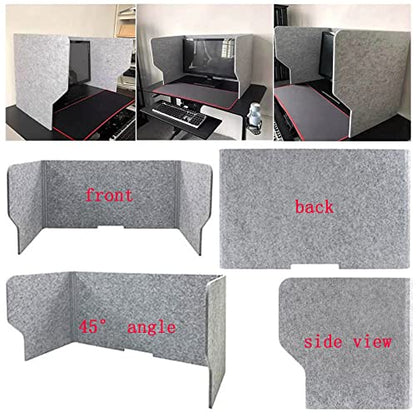 Acoustic Privacy Panels 2 PCS - Freestanding Desk Dividers for Noise Reduction & Visual Distraction Control Foldable Soundproof Cubicle Partition Home Office Use - color: Grays-b, size: 24in/60cm