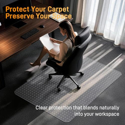Office Chair Mat for Low-Pile Carpet 48" x 65", Extra Large Clear Mat - size: 48" x 65" (for low-pile carpet)